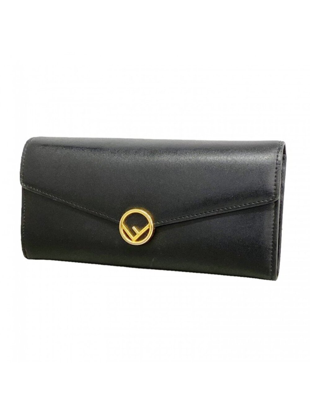 Fendi Wallet Leather Black Gold